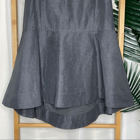 SOLD Country Road Dark Grey Linen Frill Hem Skirt 6 - Picture 7 of 12